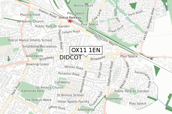 OX11 1EN map - small scale - OS Open Zoomstack (Ordnance Survey)