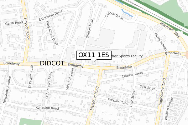 OX11 1ES map - large scale - OS Open Zoomstack (Ordnance Survey)