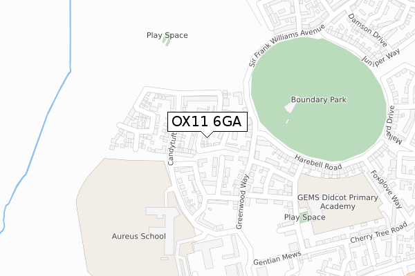 OX11 6GA map - large scale - OS Open Zoomstack (Ordnance Survey)