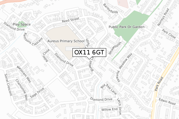 OX11 6GT map - large scale - OS Open Zoomstack (Ordnance Survey)