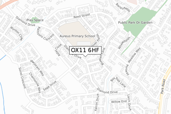 OX11 6HF map - large scale - OS Open Zoomstack (Ordnance Survey)