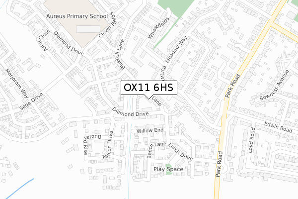 OX11 6HS map - large scale - OS Open Zoomstack (Ordnance Survey)