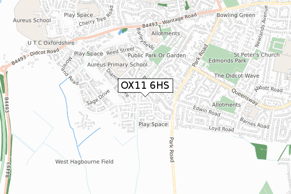 OX11 6HS map - small scale - OS Open Zoomstack (Ordnance Survey)