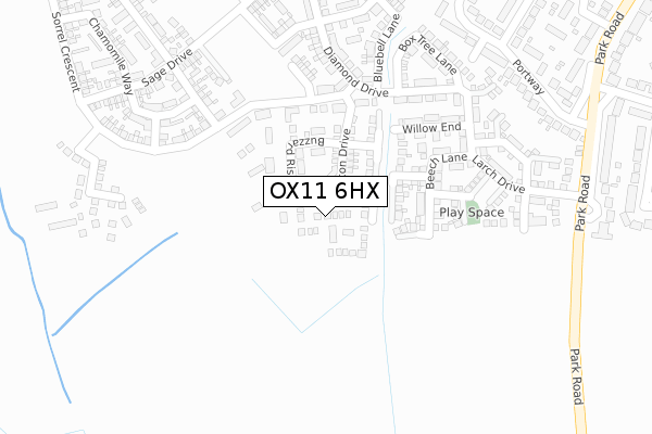 OX11 6HX map - large scale - OS Open Zoomstack (Ordnance Survey)