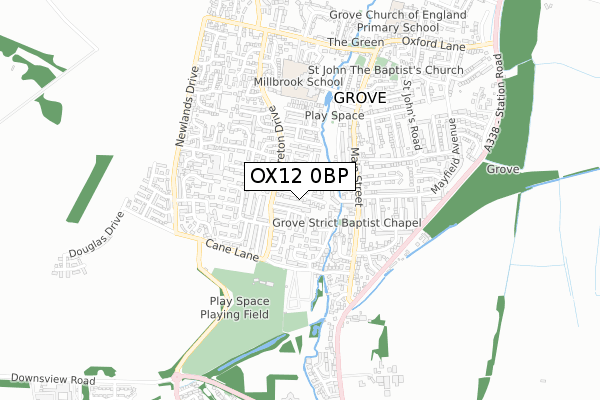 OX12 0BP map - small scale - OS Open Zoomstack (Ordnance Survey)