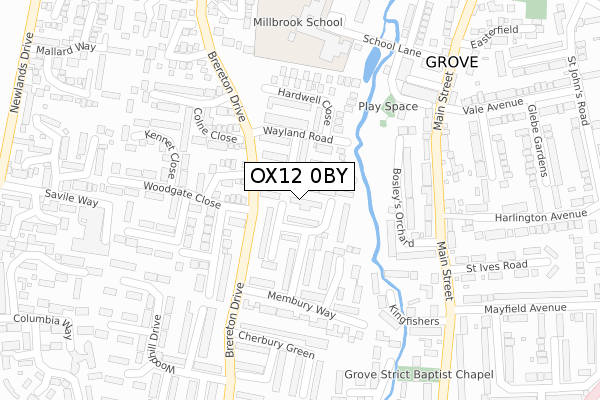 OX12 0BY map - large scale - OS Open Zoomstack (Ordnance Survey)