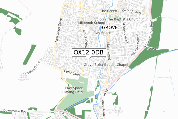 OX12 0DB map - small scale - OS Open Zoomstack (Ordnance Survey)