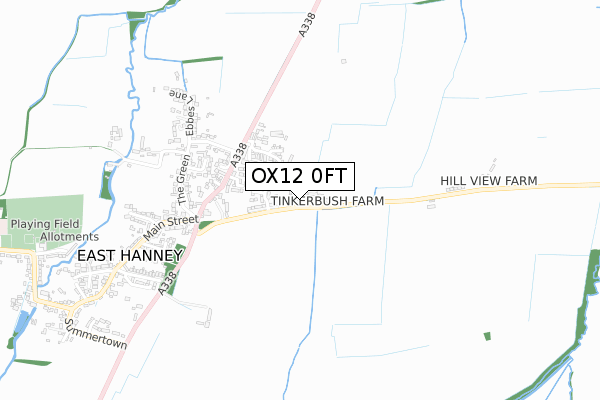 OX12 0FT map - small scale - OS Open Zoomstack (Ordnance Survey)