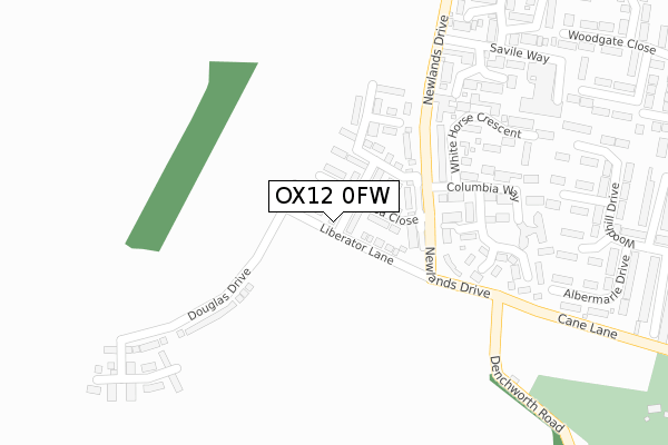 OX12 0FW map - large scale - OS Open Zoomstack (Ordnance Survey)