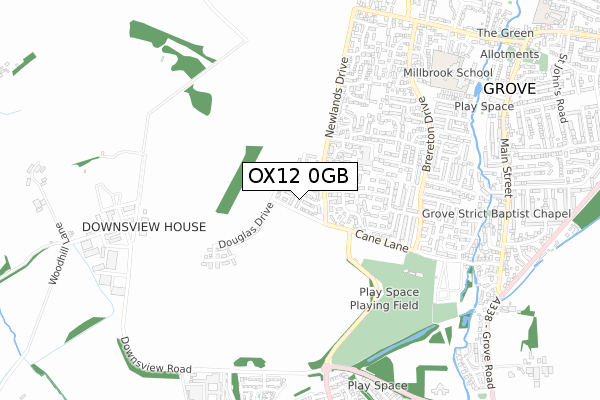 OX12 0GB map - small scale - OS Open Zoomstack (Ordnance Survey)