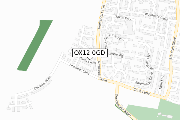 OX12 0GD map - large scale - OS Open Zoomstack (Ordnance Survey)