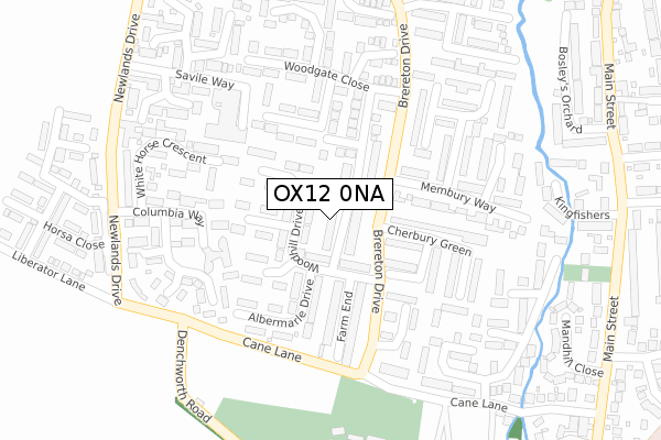 OX12 0NA map - large scale - OS Open Zoomstack (Ordnance Survey)