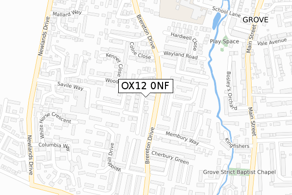 OX12 0NF map - large scale - OS Open Zoomstack (Ordnance Survey)