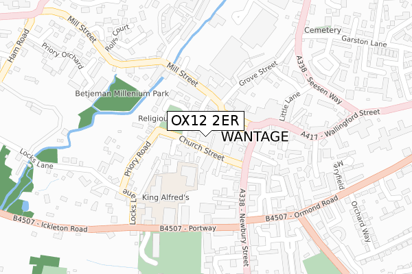 OX12 2ER map - large scale - OS Open Zoomstack (Ordnance Survey)