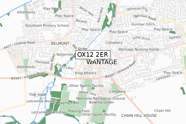 OX12 2ER map - small scale - OS Open Zoomstack (Ordnance Survey)