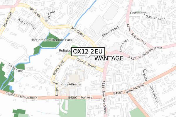 OX12 2EU map - large scale - OS Open Zoomstack (Ordnance Survey)