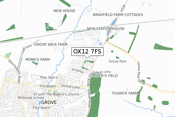 OX12 7FS map - small scale - OS Open Zoomstack (Ordnance Survey)