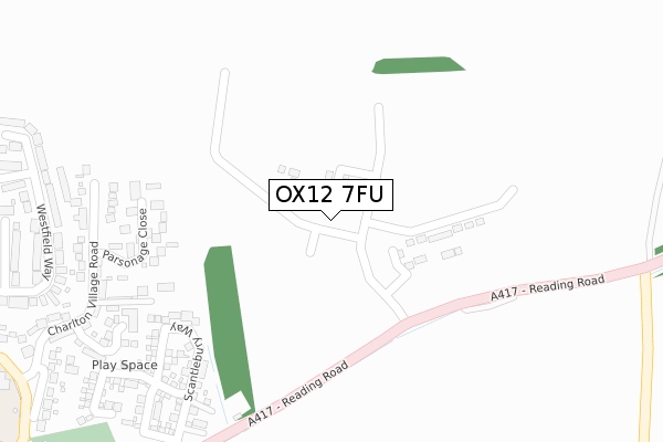 OX12 7FU map - large scale - OS Open Zoomstack (Ordnance Survey)