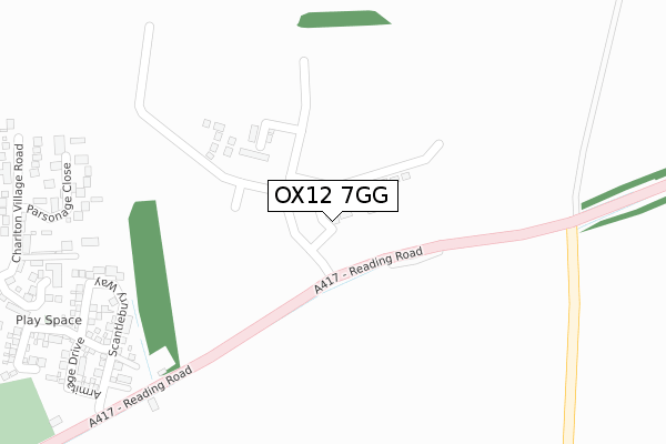 OX12 7GG map - large scale - OS Open Zoomstack (Ordnance Survey)