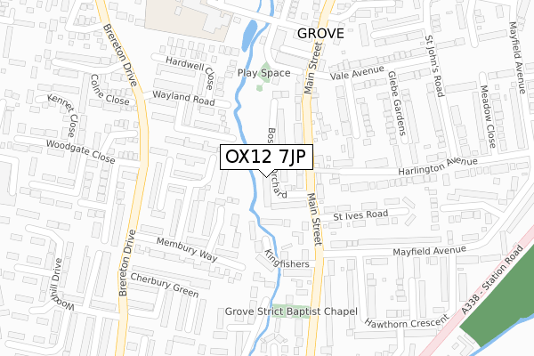 OX12 7JP map - large scale - OS Open Zoomstack (Ordnance Survey)