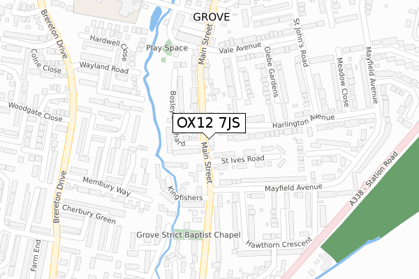 OX12 7JS map - large scale - OS Open Zoomstack (Ordnance Survey)