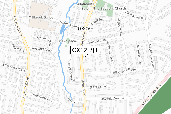 OX12 7JT map - large scale - OS Open Zoomstack (Ordnance Survey)