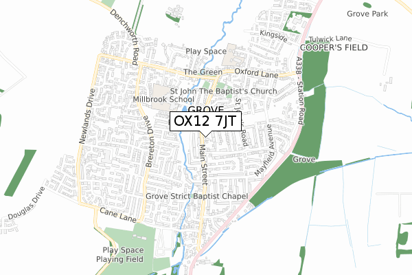 OX12 7JT map - small scale - OS Open Zoomstack (Ordnance Survey)