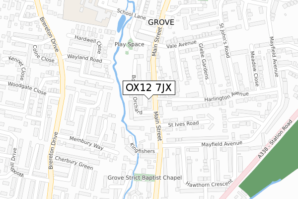 OX12 7JX map - large scale - OS Open Zoomstack (Ordnance Survey)