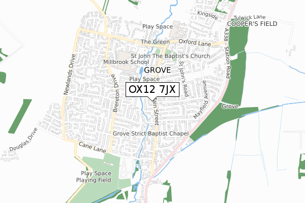 OX12 7JX map - small scale - OS Open Zoomstack (Ordnance Survey)