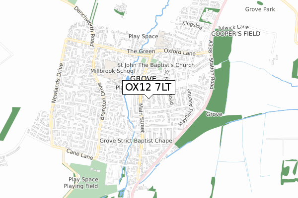 OX12 7LT map - small scale - OS Open Zoomstack (Ordnance Survey)