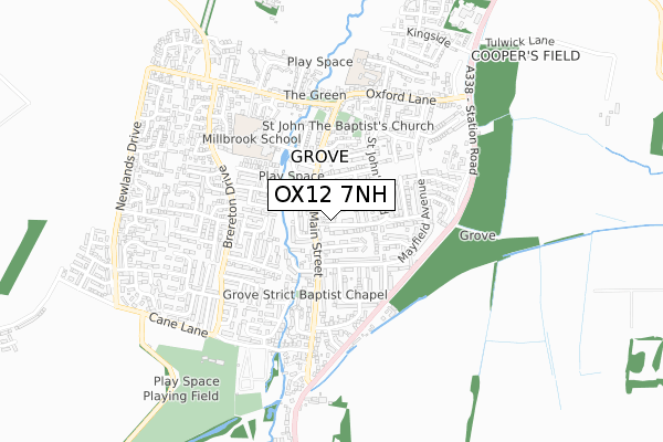 OX12 7NH map - small scale - OS Open Zoomstack (Ordnance Survey)