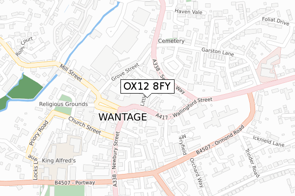 OX12 8FY map - large scale - OS Open Zoomstack (Ordnance Survey)