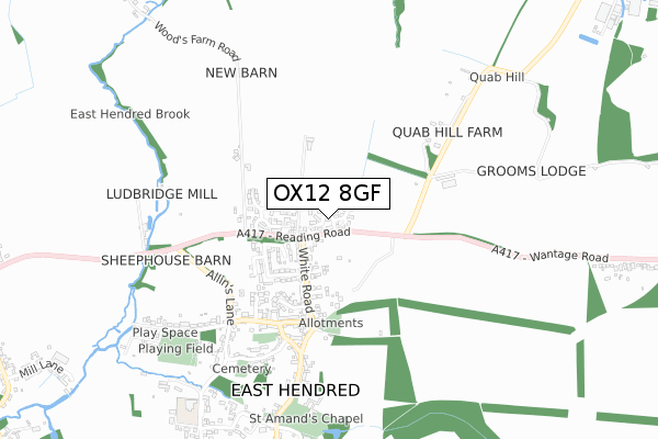 OX12 8GF map - small scale - OS Open Zoomstack (Ordnance Survey)