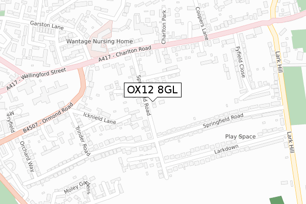 OX12 8GL map - large scale - OS Open Zoomstack (Ordnance Survey)