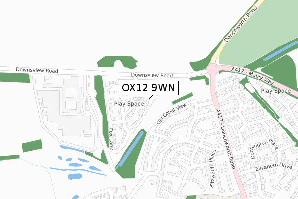 OX12 9WN map - large scale - OS Open Zoomstack (Ordnance Survey)