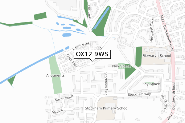 OX12 9WS map - large scale - OS Open Zoomstack (Ordnance Survey)