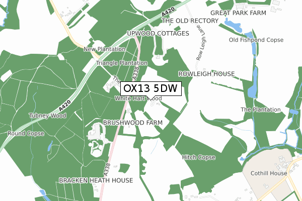 OX13 5DW map - small scale - OS Open Zoomstack (Ordnance Survey)