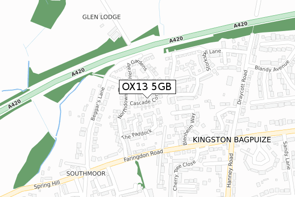 OX13 5GB map - large scale - OS Open Zoomstack (Ordnance Survey)