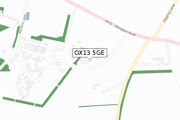 OX13 5GE map - large scale - OS Open Zoomstack (Ordnance Survey)