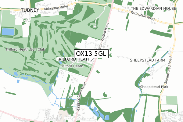 OX13 5GL map - small scale - OS Open Zoomstack (Ordnance Survey)