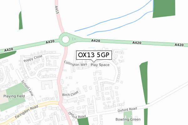 OX13 5GP map - large scale - OS Open Zoomstack (Ordnance Survey)