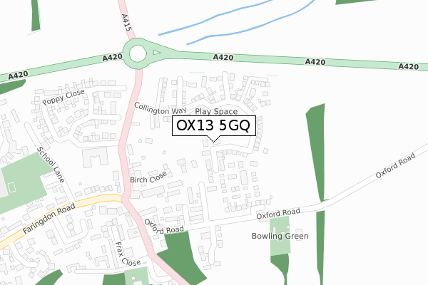 OX13 5GQ map - large scale - OS Open Zoomstack (Ordnance Survey)