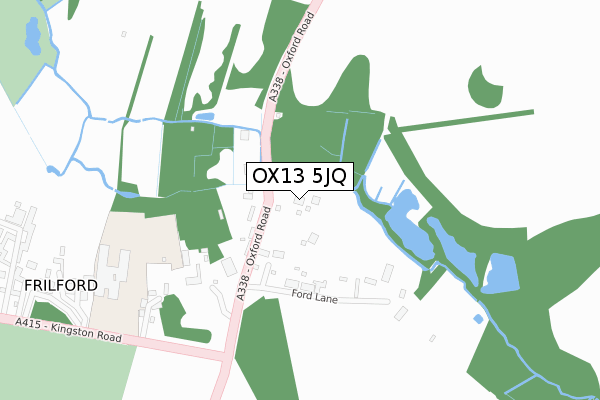 OX13 5JQ map - large scale - OS Open Zoomstack (Ordnance Survey)