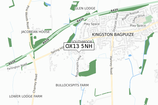 OX13 5NH map - small scale - OS Open Zoomstack (Ordnance Survey)