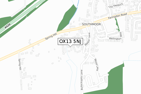 OX13 5NJ map - large scale - OS Open Zoomstack (Ordnance Survey)