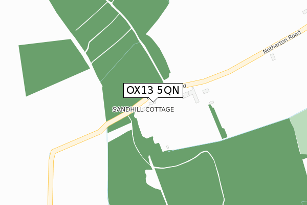 OX13 5QN map - large scale - OS Open Zoomstack (Ordnance Survey)