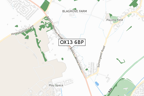 OX13 6BP map - small scale - OS Open Zoomstack (Ordnance Survey)