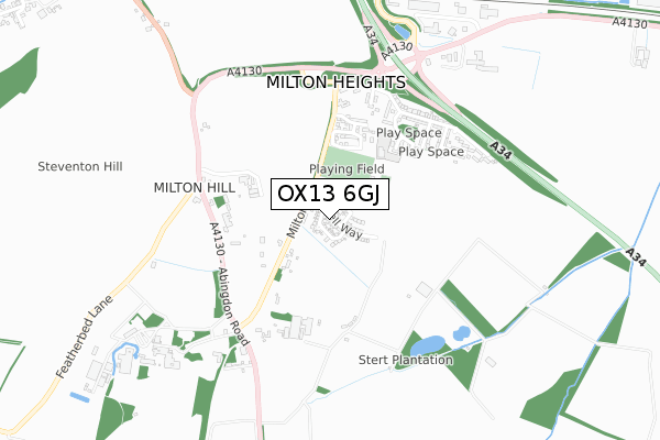 OX13 6GJ map - small scale - OS Open Zoomstack (Ordnance Survey)