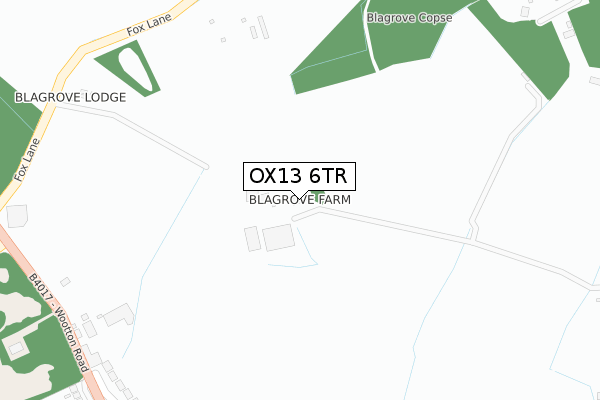 OX13 6TR map - large scale - OS Open Zoomstack (Ordnance Survey)