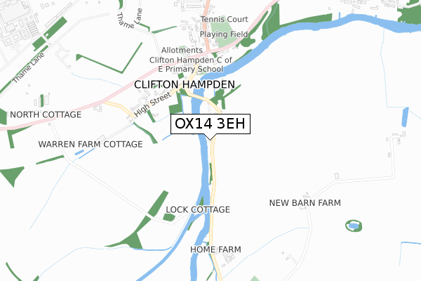 OX14 3EH map - small scale - OS Open Zoomstack (Ordnance Survey)